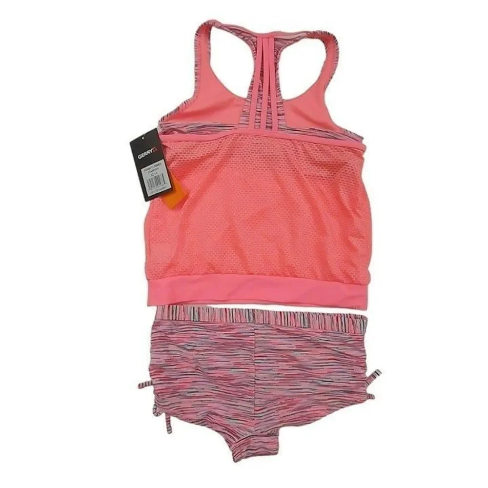 Gerry 2 Piece Swim Set Girls 12 Pink Beach Travel Vacation